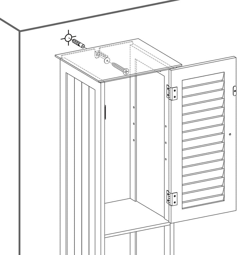 VASAGLE Floor Cabinet with 2 Doors and Shelves White BBC69WT