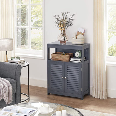 VASAGLE Floor Cabinet with Shelf and 2 Doors Gray