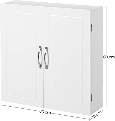 VASAGLE Wall Cabinet with 2 Doors White BBC320W01