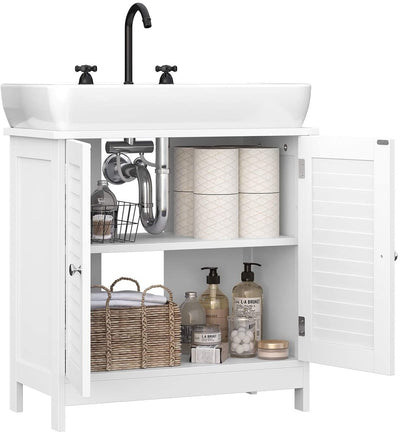 VASAGLE Under Sink Cabinet with 2 Doors White BBC05WT