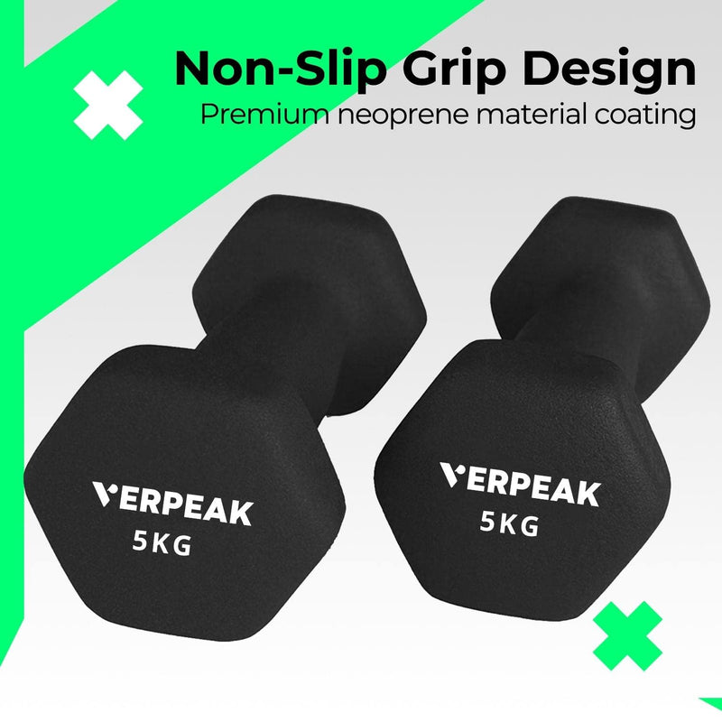 Verpeak 24kg (2,4,6kg x 2) Neoprene Dumbbell Set VP-DB-141-AC