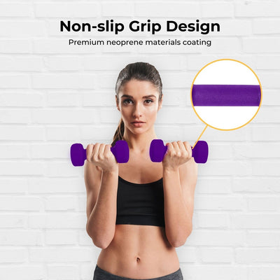 Verpeak Neoprene Dumbbell 3kg x 2 Purple