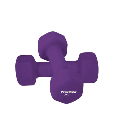 Verpeak Neoprene Dumbbell 3kg x 2 Purple