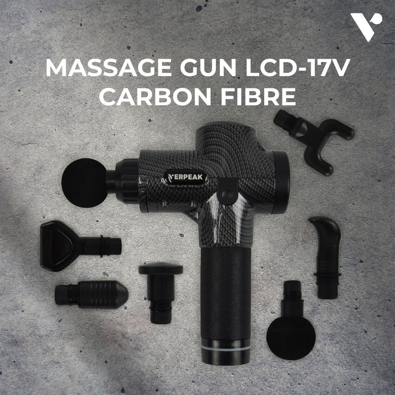 Verpeak Massage Gun - LCD - 17V (Carbon-Fibre)