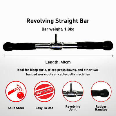 Verpeak Gym Station Attachment Straight Bar With Revolving Joint