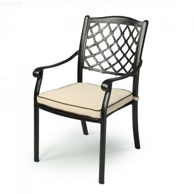 Fiji Metal Outdoor Dining chair with cushions (1 pair)