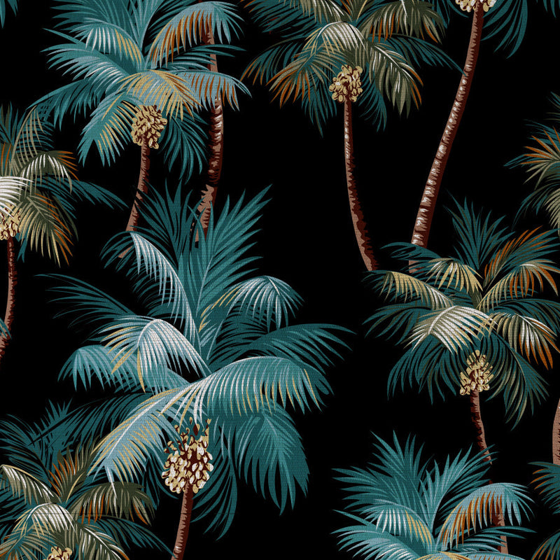 Cushion Cover-With Piping-Palm Trees Black-60cm x 60cm