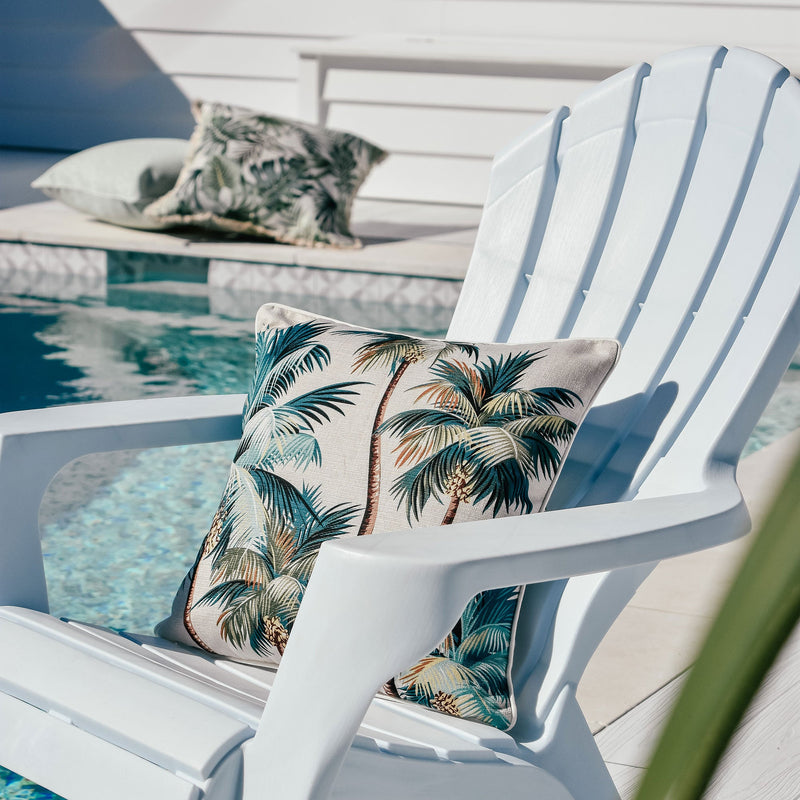 Cushion Cover-With Piping-Palm Trees Natural-45cm x 45cm