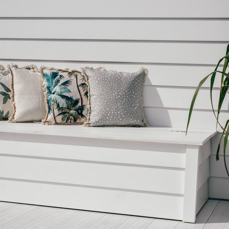 Cushion Cover-Coastal Fringe Natural-Solid Natural-45cm x 45cm