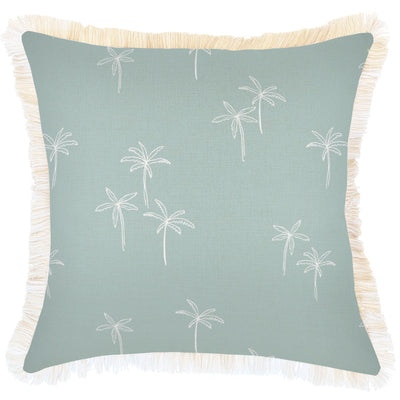 Cushion Cover-Coastal Fringe-Palm Cove Seafoam-45cm x 45cm