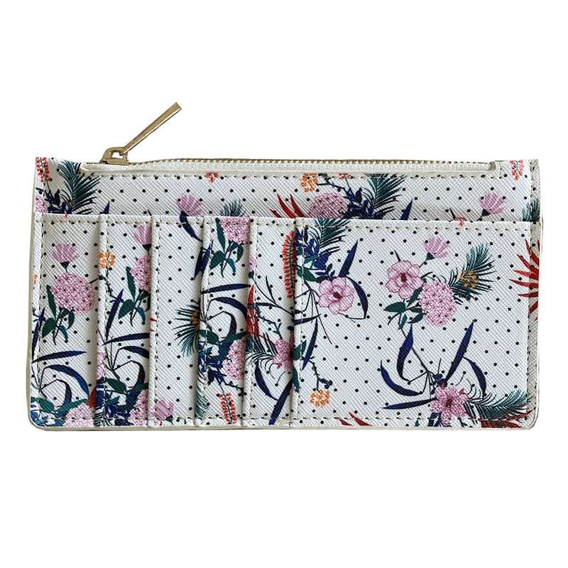 Long Zip Card Holder Wallet-Spring Flowers