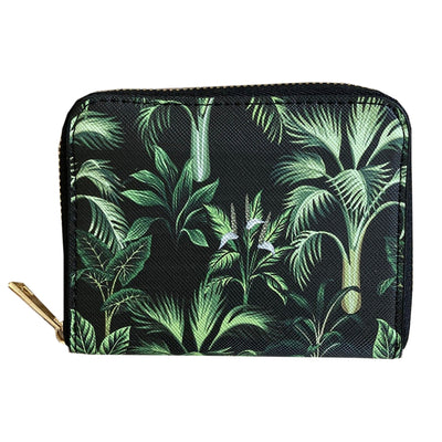 Small Zip Wallet-Midnight Palms