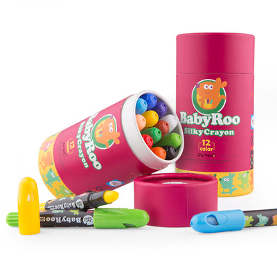 SILKY WASHABLE CRAYON -BABY ROO -12 COLORS