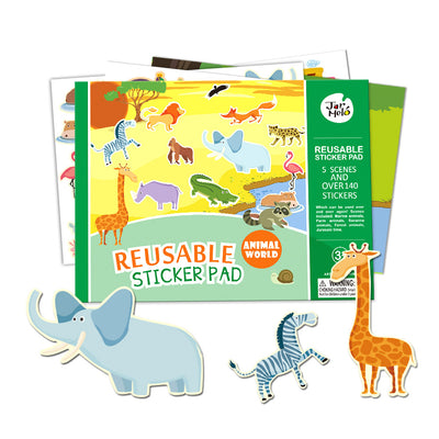 REUSABLE STICKER PAD SET - ANIMAL WORLD