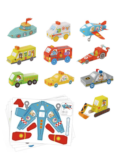 3D PAPER MODEL VEHICLES CRAFT KIT