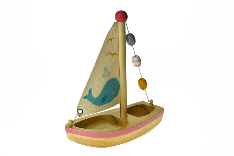 CALM & BREEZY WOODEN SAILBOAT WHALE