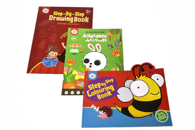 BULK 3 DOT-TO-DOT ANIMALS/COLOURING/DRAWING BOOKS