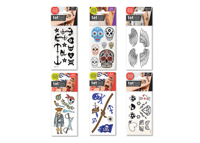 PRICE FOR 6 ASSORTED TEMPORARY TATTOO PIRATE