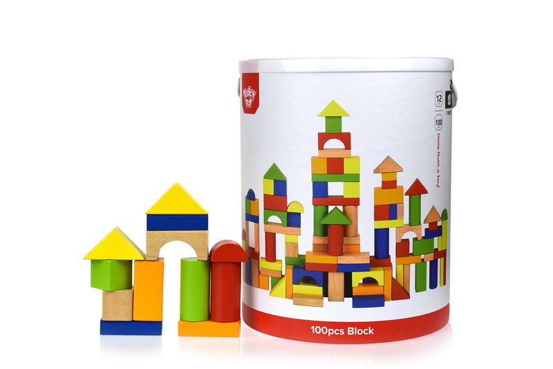 100PCS WOODEN BUILDING BLOCK