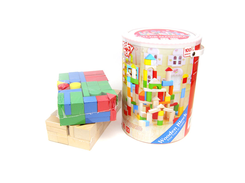 100PCS WOODEN BUILDING BLOCK