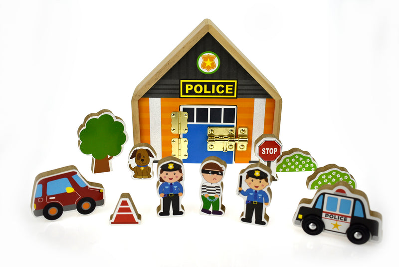 METAL LATCH PLAYSET - POLICE