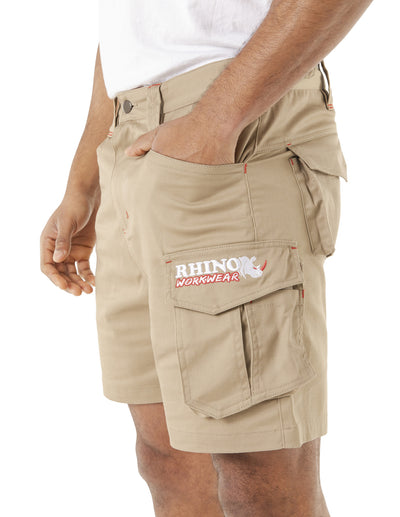 Mens Work Shorts Flexible Durable Tough - Beige Khaki [ SIZE 38 ]