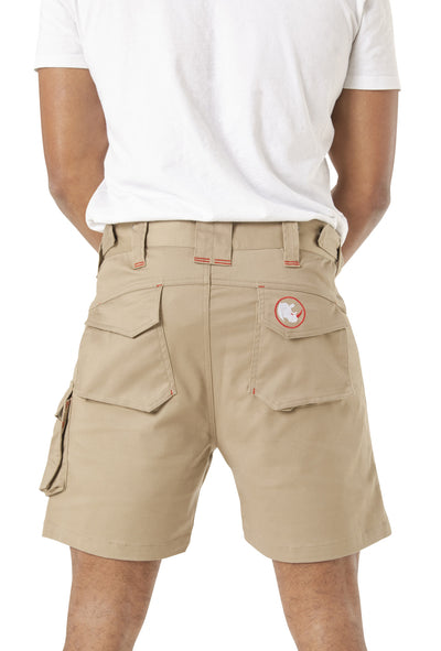 Mens Work Shorts Flexible Durable Tough - Beige Khaki [ SIZE 38 ]