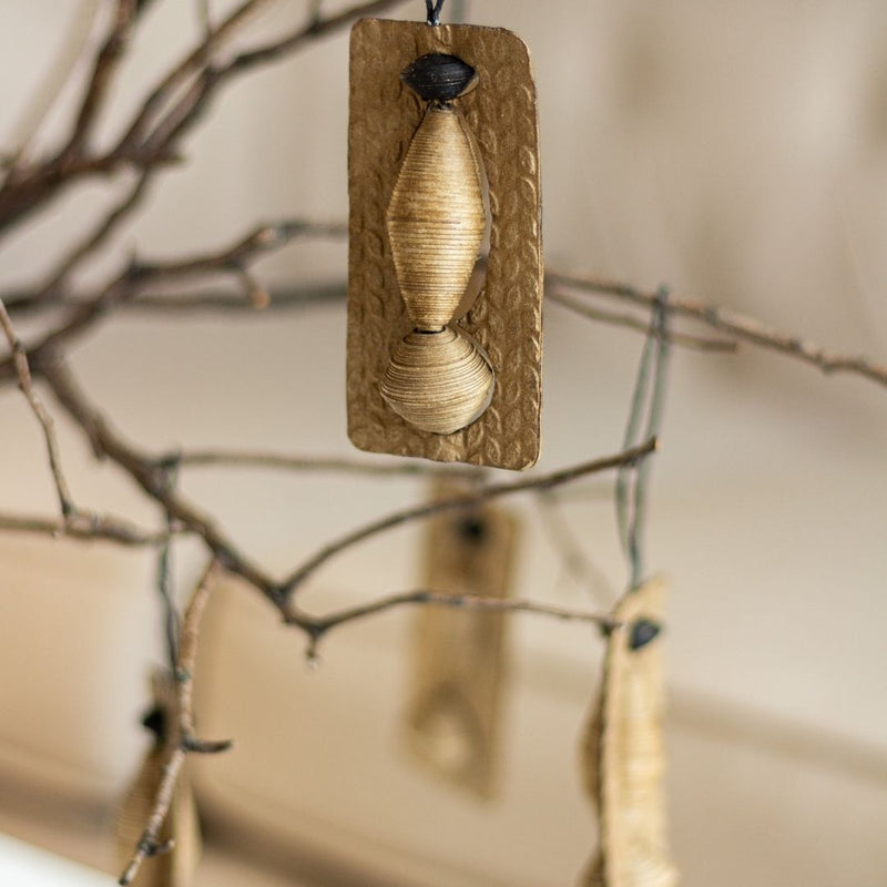 Tree Stripes Set of Six Natural Amulet Pendants in a Zero Waste Gift Box