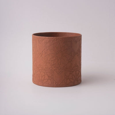 Tree Stripes Cylinder Pot Diwali - Caramel Cafe (Medium)