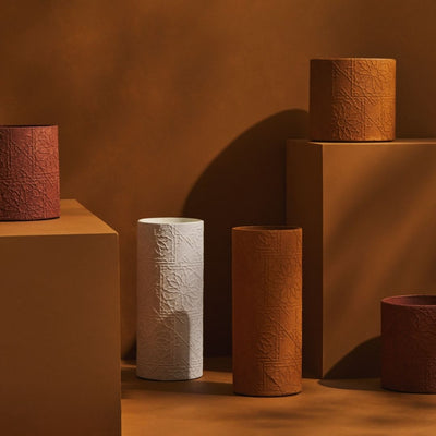Tree Stripes Cylinder Vase Diwali - Caramel Cafe