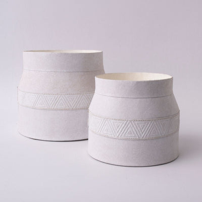 Tree Stripes Matki Pot Kilima - Chalk (Medium)