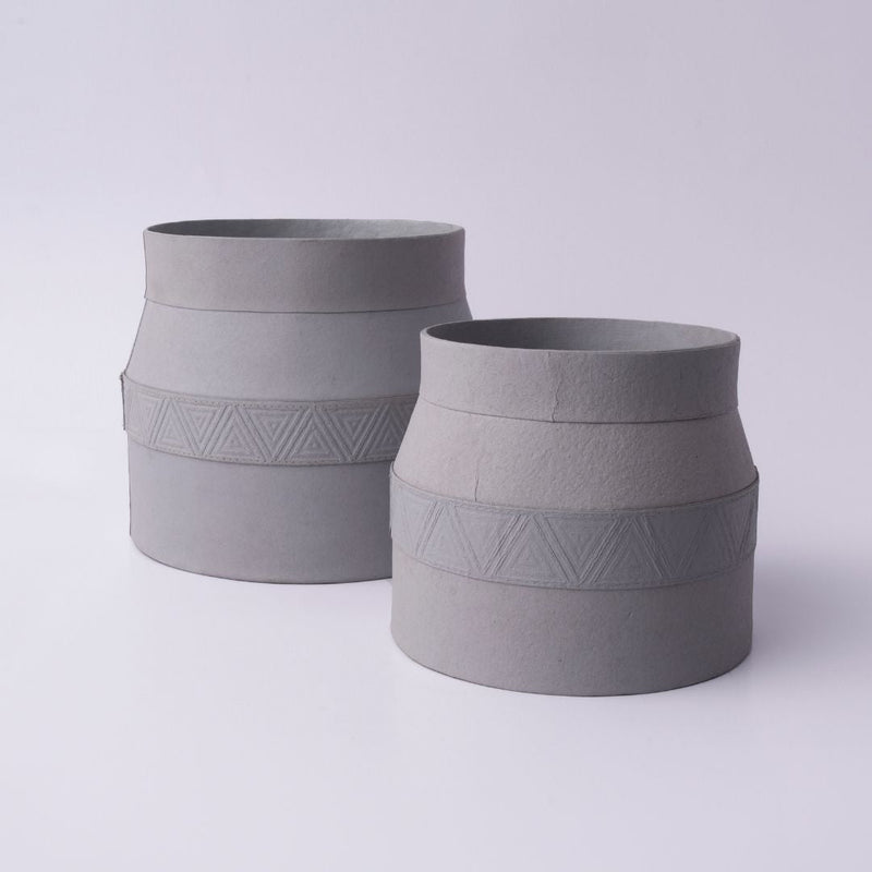 Tree Stripes Matki Pot Kilima - Light Grey (Large)