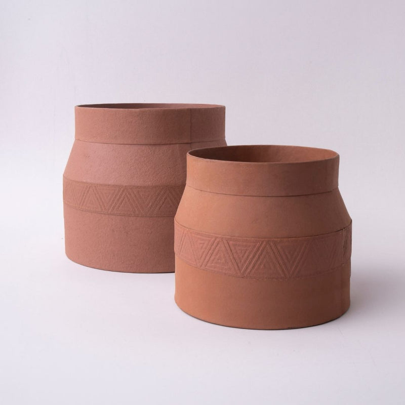 Tree Stripes Matki Pot Kilima - Rustic Brown (Medium)