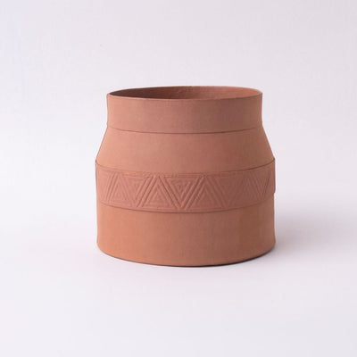 Tree Stripes Matki Pot Kilima - Rustic Brown (Medium)