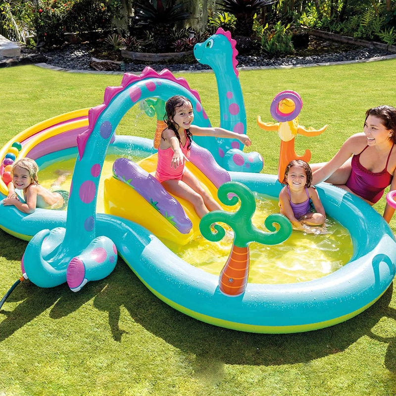 INTEX Dinoland Inflatable Play Centre Paddling Pool & Water Slide 57135NP