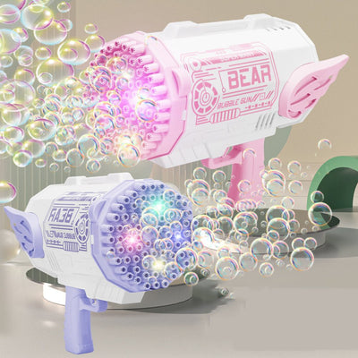 Electric Bubble Gun Machine Soap Bubbles Kids Adults Summer Outdoor Playtime Toy Purple