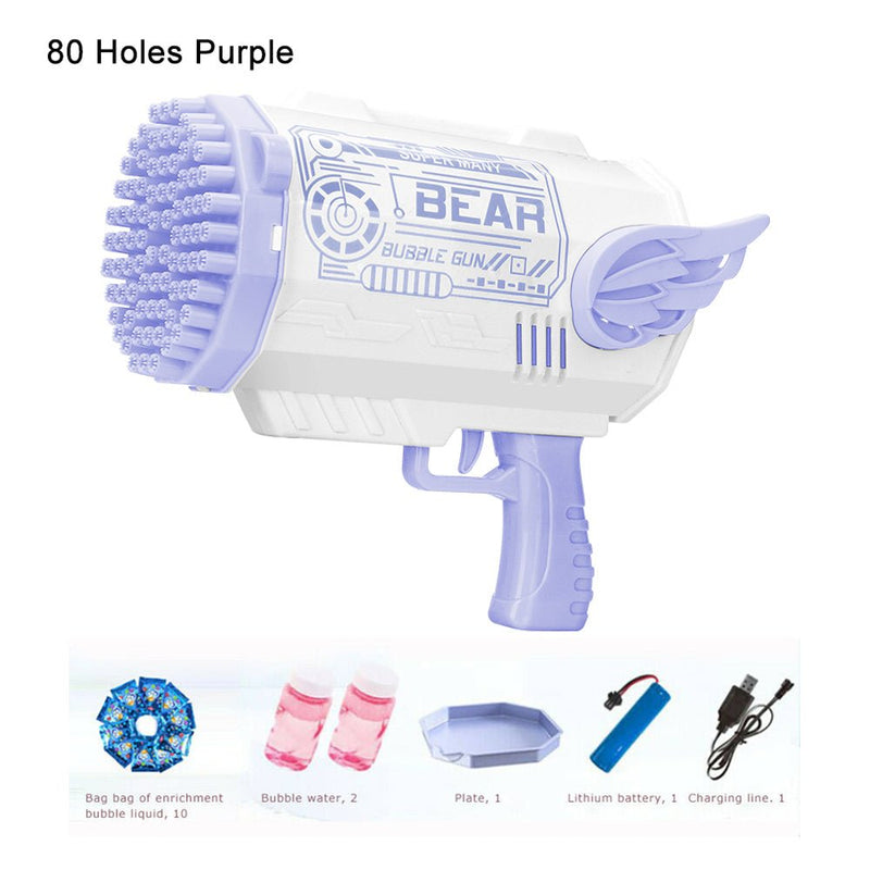 Electric Bubble Gun Machine Soap Bubbles Kids Adults Summer Outdoor Playtime Toy