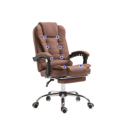 8 Point Massage Chair Executive Office Computer Seat Footrest Recliner Pu Leather Black