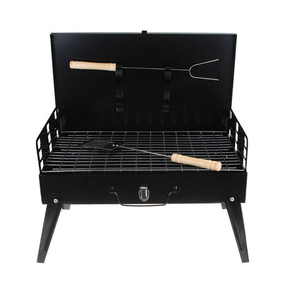 Folding Picnic Camping Charcoal BBQ Grill Adjustable Height Portable Garden Barbecue Grill Broiler Outdoor Cooking Tool