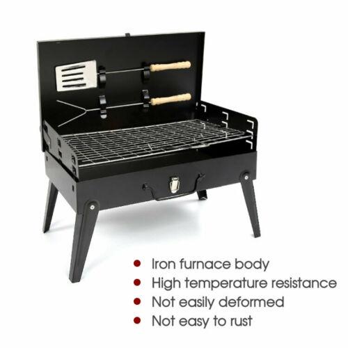 Folding Picnic Camping Charcoal BBQ Grill Adjustable Height Portable Garden Barbecue Grill Broiler Outdoor Cooking Tool