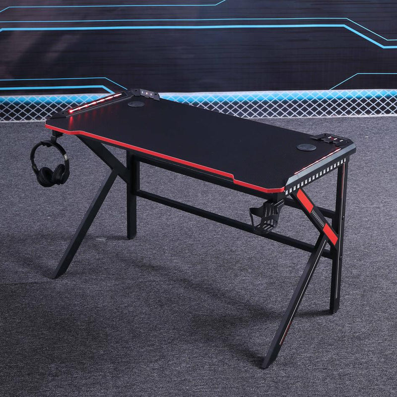 Gaming Desk Desktop PC Computer Desks Desktop Racing Table Office Laptop Home K-Shaped Legs Black