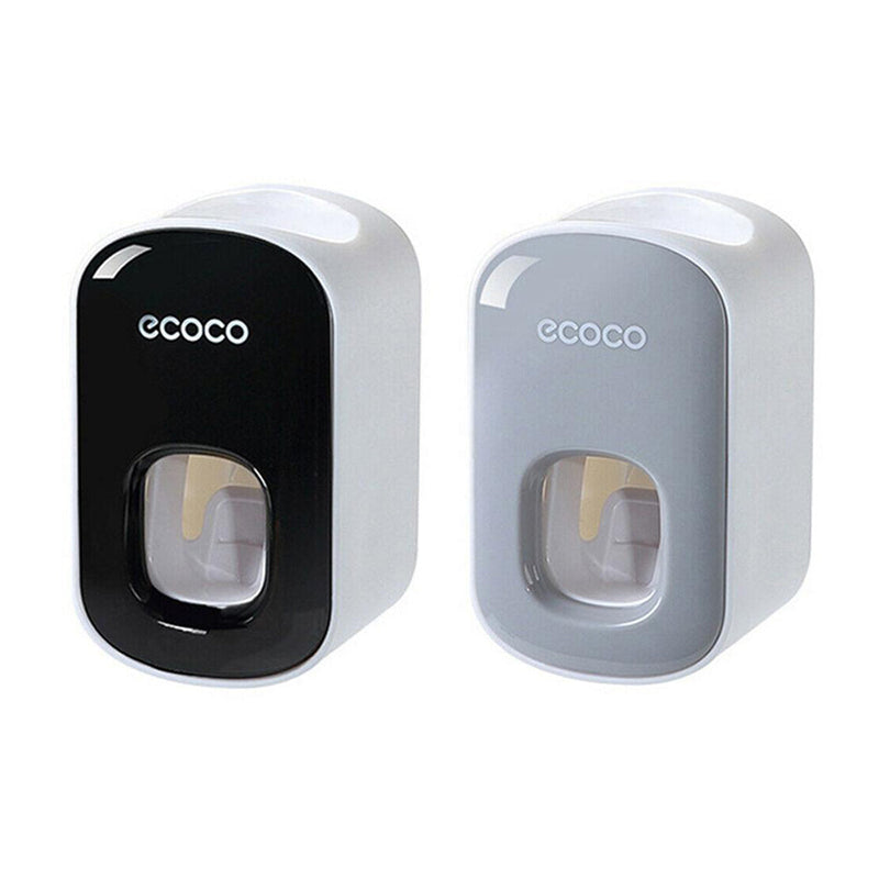 Ecoco Wall mount auto ands Free Toothpaste Dispenser Automatic Toothpaste Squeezer Bathroom Toothpaste Holder Grey