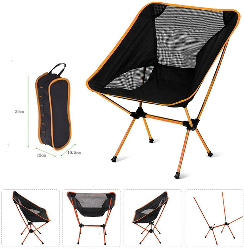 Ultralight Aluminum Alloy Folding Camping Camp Chair Outdoor Hiking Patio Backpacking Brown