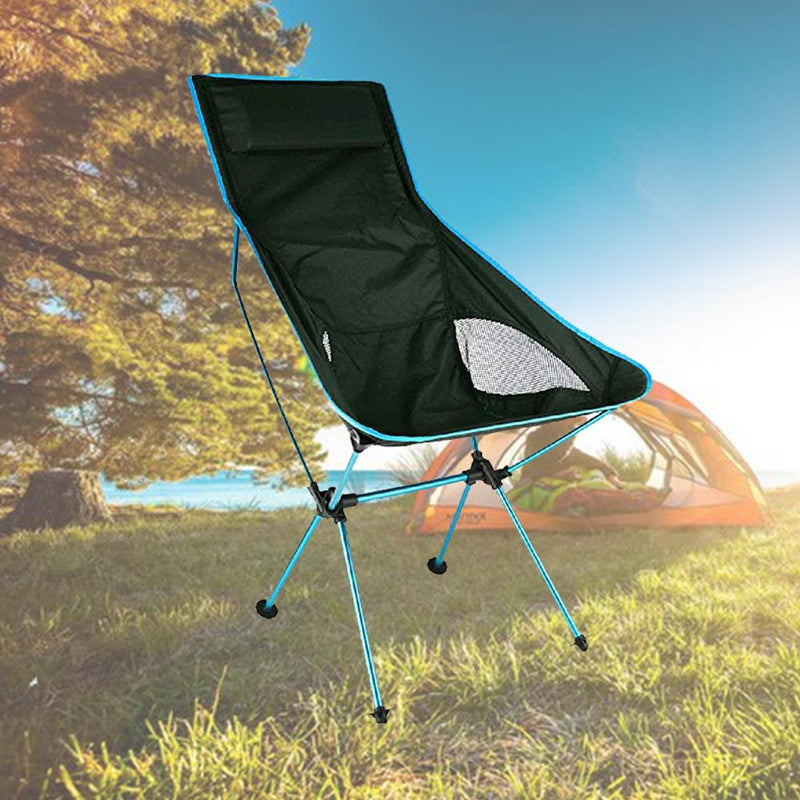 Camping Chair Folding High Back Backpacking Chair with Headrest Sky