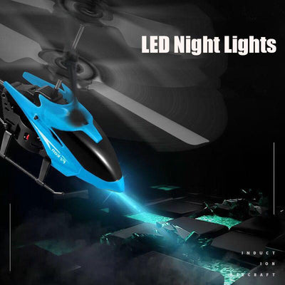 Mini RC Infrared Induction Helicopter Aircraft Drone Flashing Light Toys Christmas Gift Blue