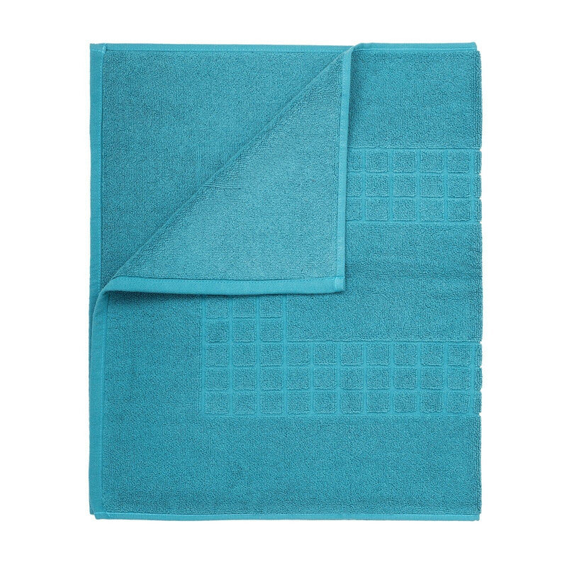 Microfiber Soft Non Slip Bath Mat Check Design (Petrol)