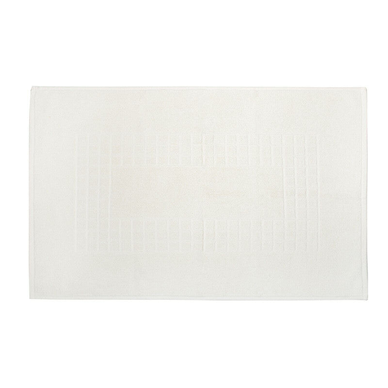 Microfiber Soft Non Slip Bath Mat Check Design (Cream)