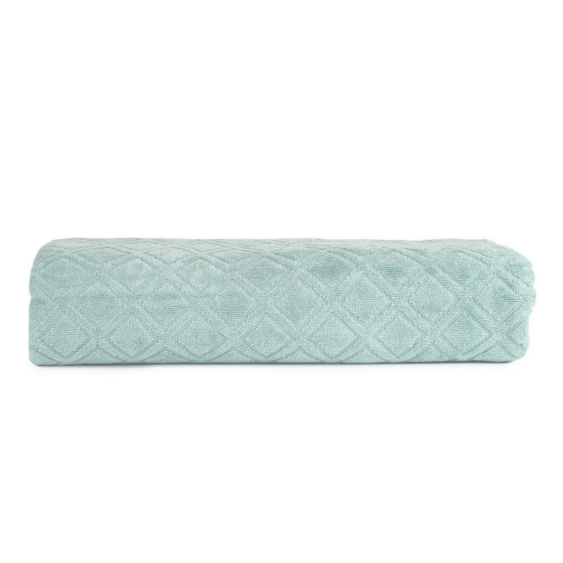 Premium Velour Diamond Design Jacquard Bath Towel (Aqua)