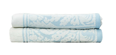 Premium Cotton Towel Jacquard White Blue Design