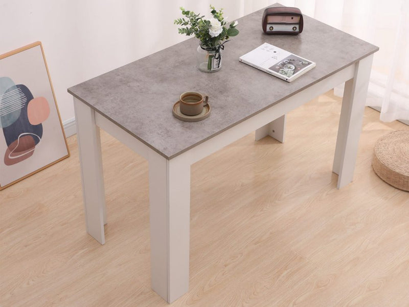 Dining Table Rectangular Wooden 120M-Grey&White